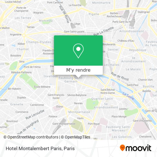 Hotel Montalembert Paris plan