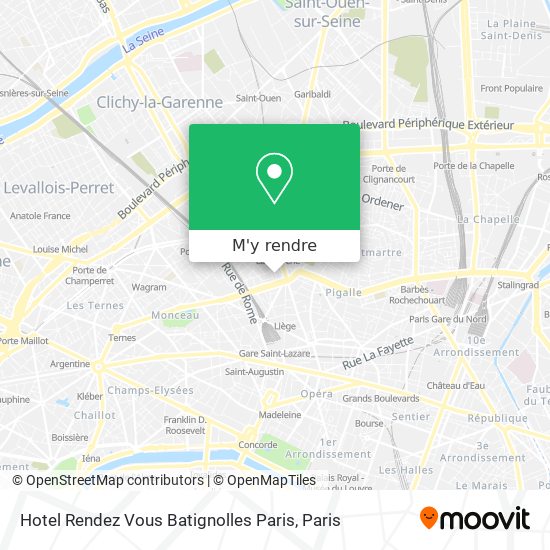 Hotel Rendez Vous Batignolles Paris plan