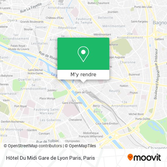 Hôtel Du Midi Gare de Lyon Paris plan