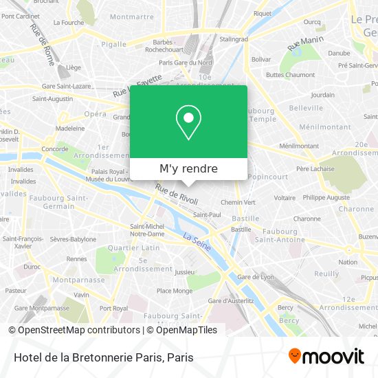 Hotel de la Bretonnerie Paris plan