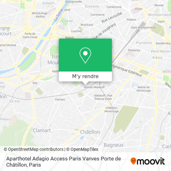 Aparthotel Adagio Access Paris Vanves Porte de Châtillon plan