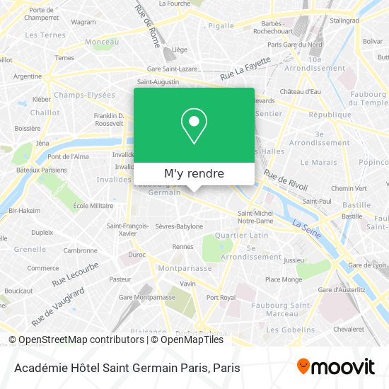 Académie Hôtel Saint Germain Paris plan