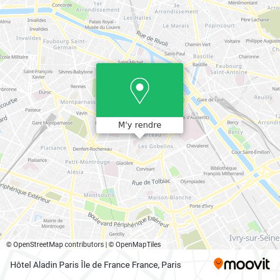 Hôtel Aladin Paris Île de France France plan
