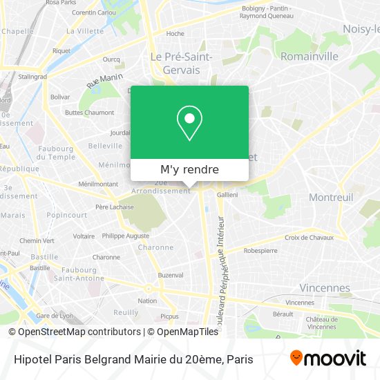 Hipotel Paris Belgrand Mairie du 20ème plan