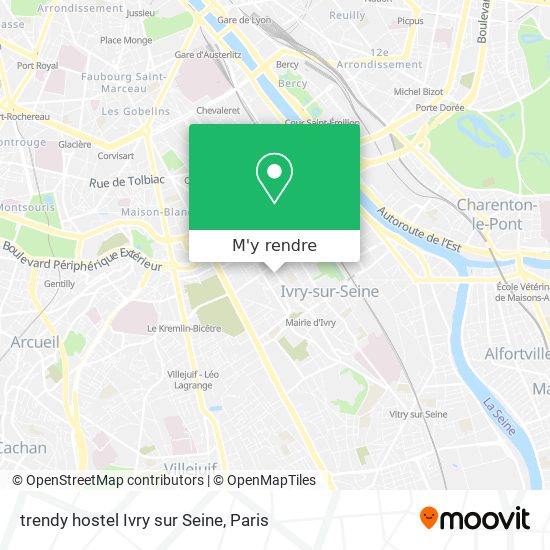 trendy hostel Ivry sur Seine plan