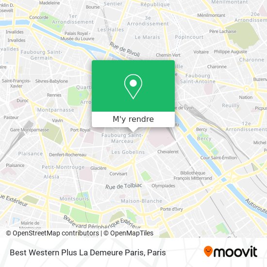 Best Western Plus La Demeure Paris plan