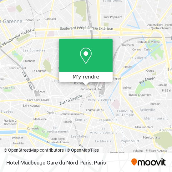 Hôtel Maubeuge Gare du Nord Paris plan