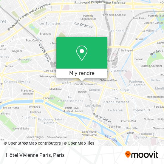 Hôtel Vivienne Paris plan