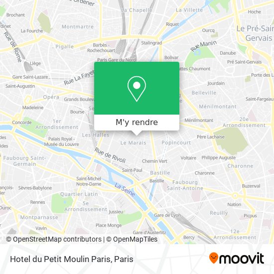 Hotel du Petit Moulin Paris plan