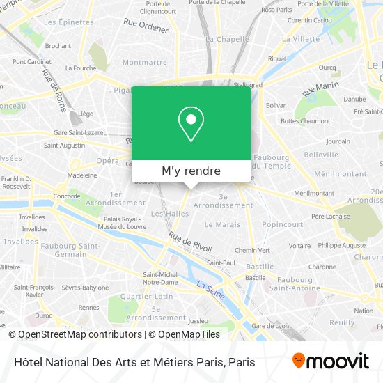 Hôtel National Des Arts et Métiers Paris plan