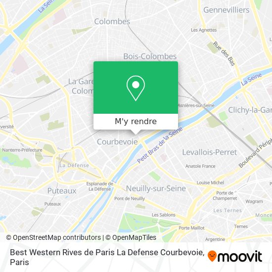 Best Western Rives de Paris La Defense Courbevoie plan