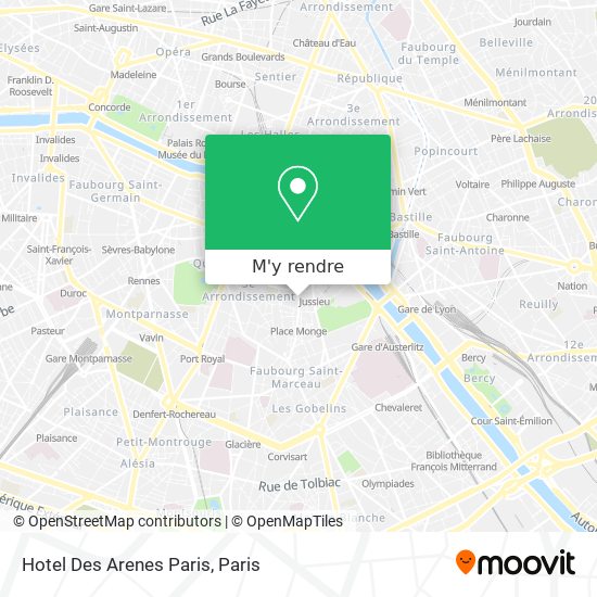 Hotel Des Arenes Paris plan