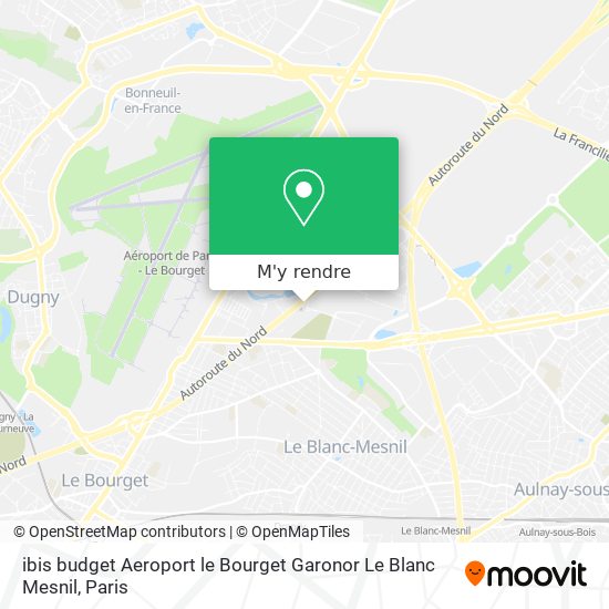 ibis budget Aeroport le Bourget Garonor Le Blanc Mesnil plan