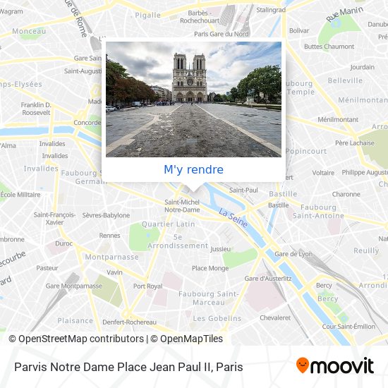 Parvis Notre Dame Place Jean Paul II plan