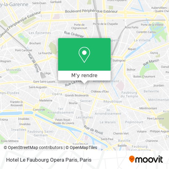Hotel Le Faubourg Opera Paris plan