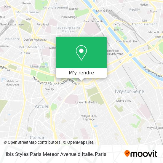 ibis Styles Paris Meteor Avenue d Italie plan