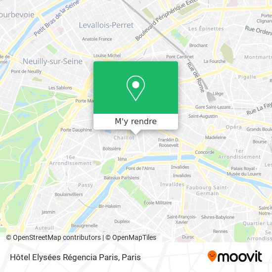 Hôtel Elysées Régencia Paris plan