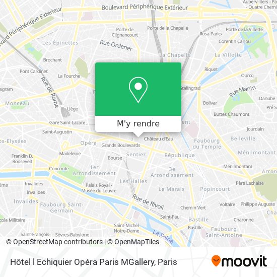 Hôtel l Echiquier Opéra Paris MGallery plan