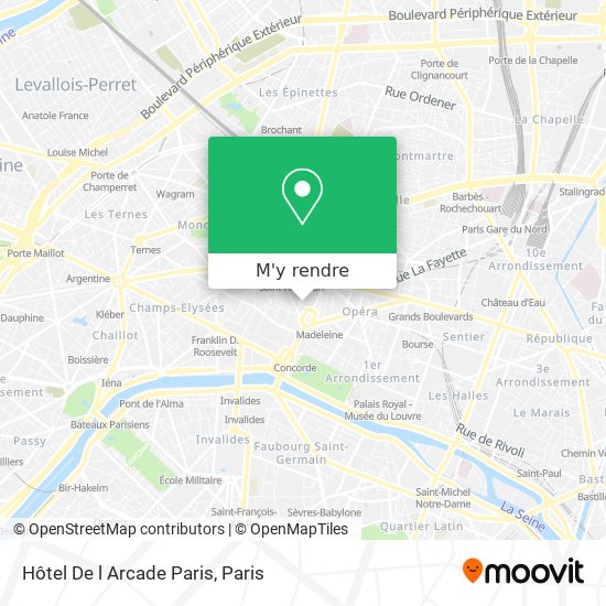 Hôtel De l Arcade Paris plan