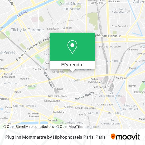 Plug inn Montmartre by Hiphophostels Paris plan