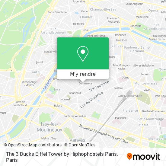 The 3 Ducks Eiffel Tower by Hiphophostels Paris plan