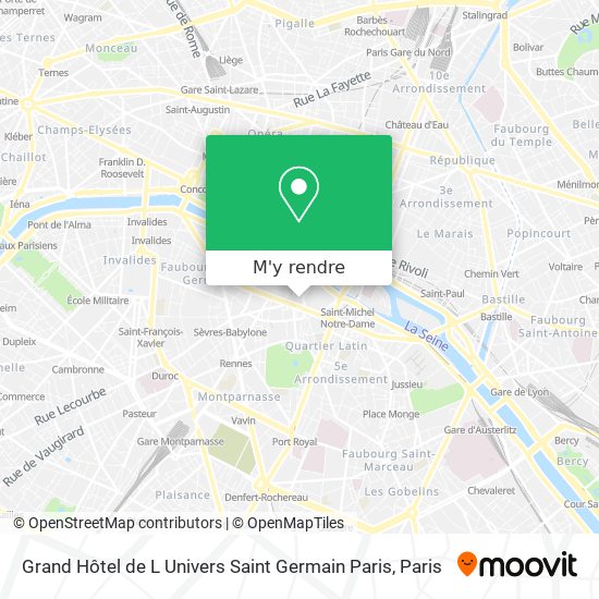 Grand Hôtel de L Univers Saint Germain Paris plan