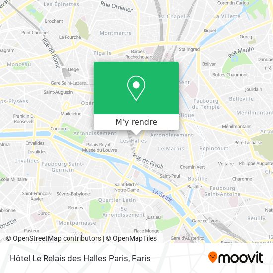Hôtel Le Relais des Halles Paris plan