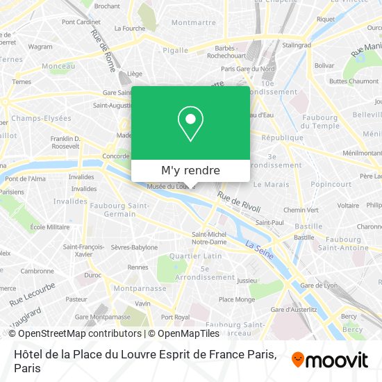 Hôtel de la Place du Louvre Esprit de France Paris plan