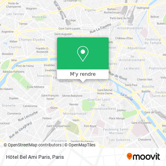 Hôtel Bel Ami Paris plan