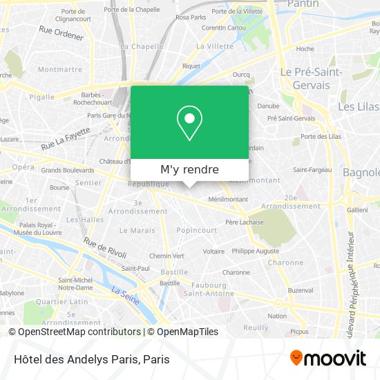 Hôtel des Andelys Paris plan