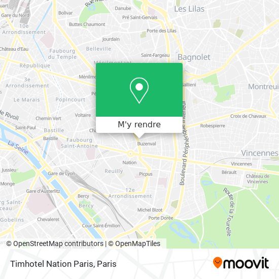 Timhotel Nation Paris plan
