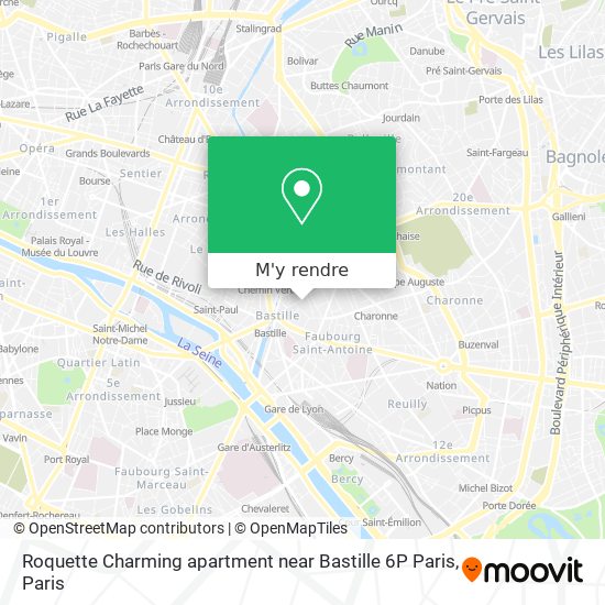 Roquette Charming apartment near Bastille 6P Paris plan