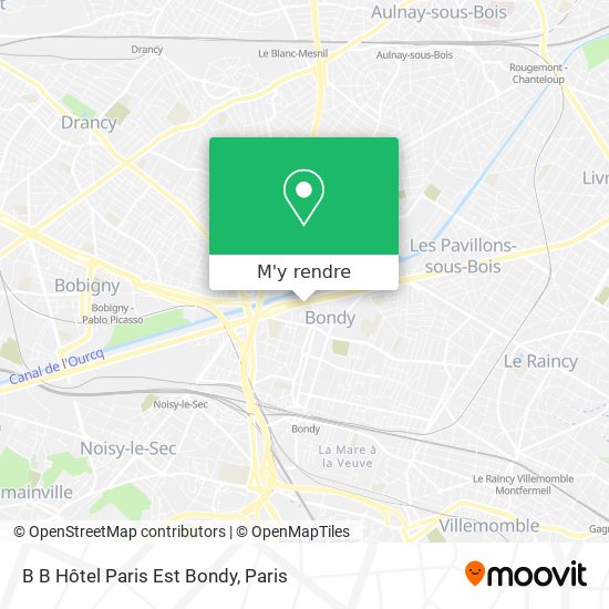 B B Hôtel Paris Est Bondy plan