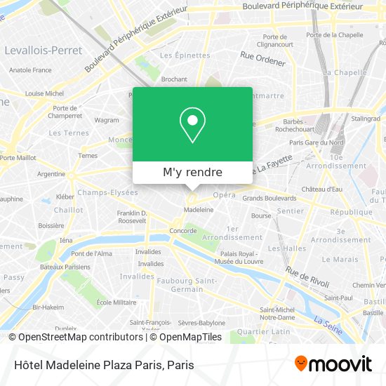 Hôtel Madeleine Plaza Paris plan