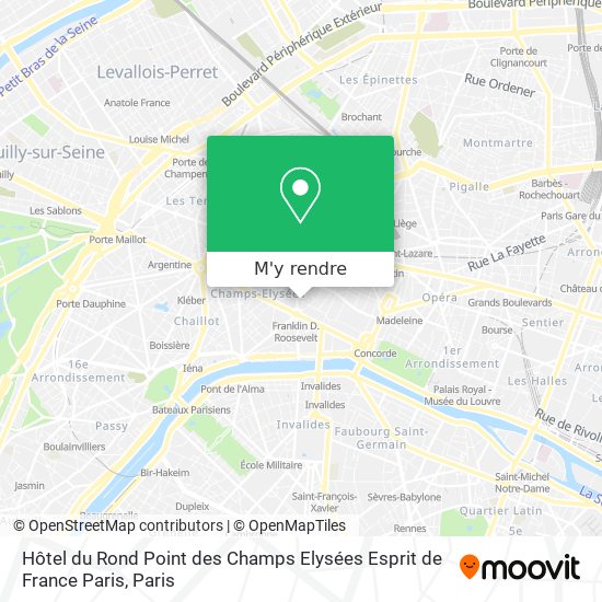 Hôtel du Rond Point des Champs Elysées Esprit de France Paris plan