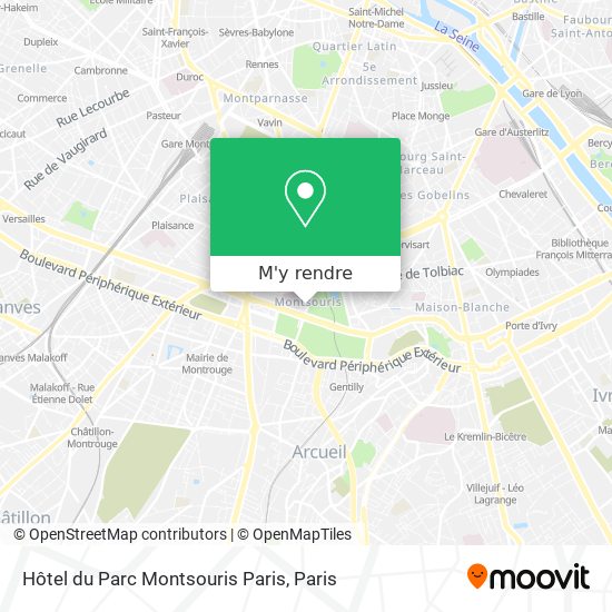 Hôtel du Parc Montsouris Paris plan