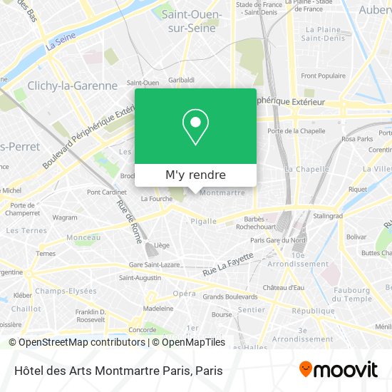 Hôtel des Arts Montmartre Paris plan