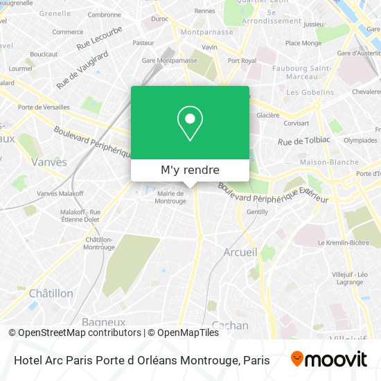 Hotel Arc Paris Porte d Orléans Montrouge plan