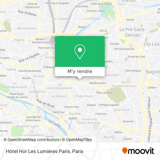 Hôtel Hor Les Lumières Paris plan
