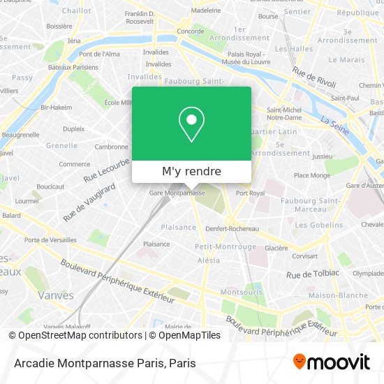 Arcadie Montparnasse Paris plan