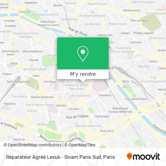 Réparateur Agréé Lexus - Sivam Paris Sud plan