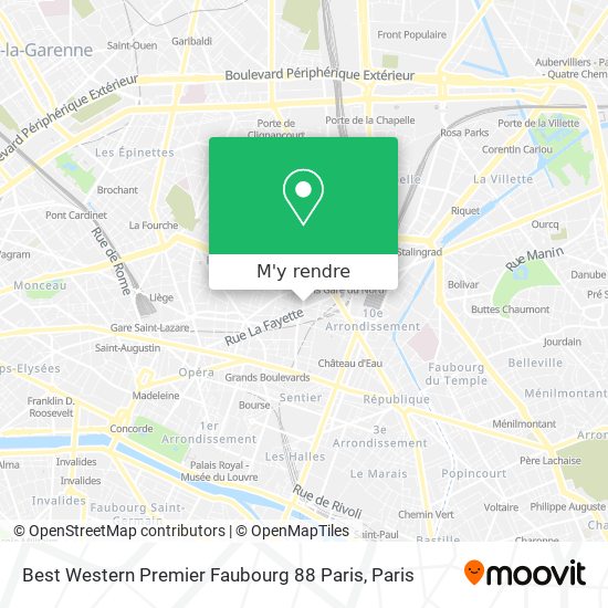 Best Western Premier Faubourg 88 Paris plan