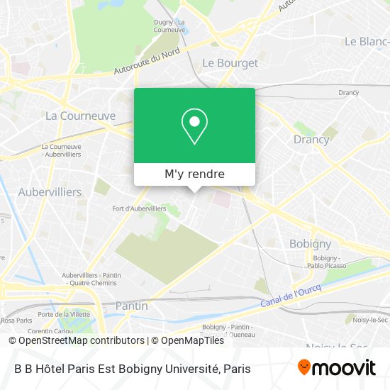 B B Hôtel Paris Est Bobigny Université plan