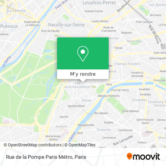 Rue de la Pompe Paris Métro plan