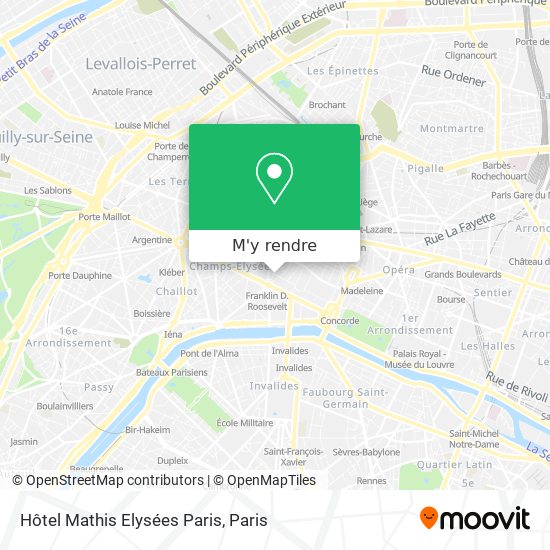 Hôtel Mathis Elysées Paris plan