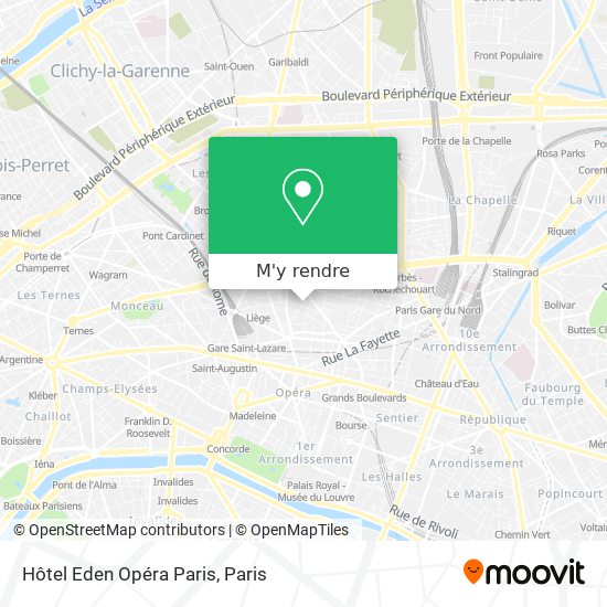 Hôtel Eden Opéra Paris plan