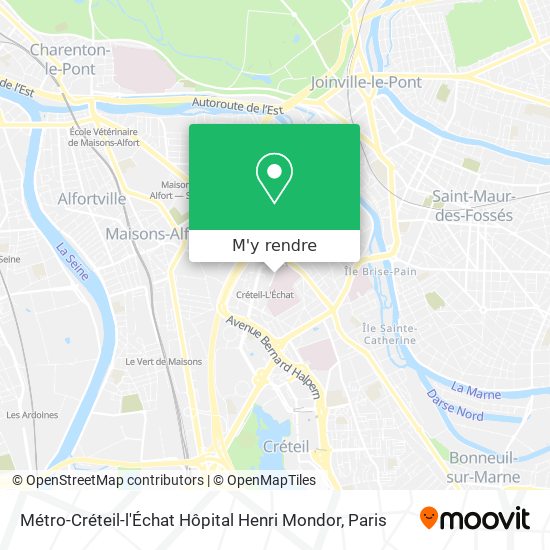 Métro-Créteil-l'Échat Hôpital Henri Mondor plan