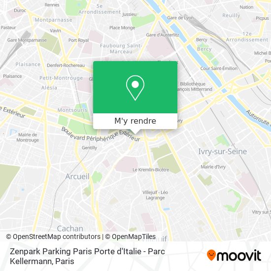 Zenpark Parking Paris Porte d'Italie - Parc Kellermann plan