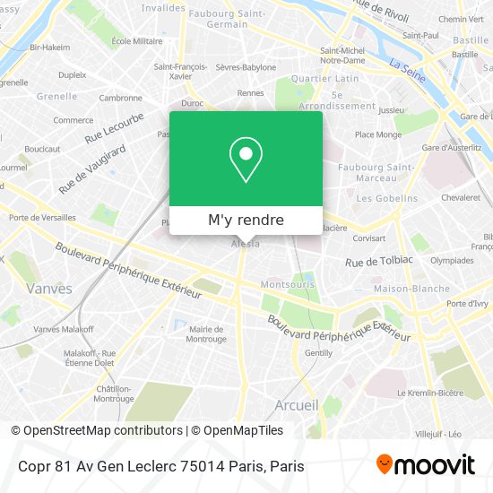 Copr 81 Av Gen Leclerc 75014 Paris plan