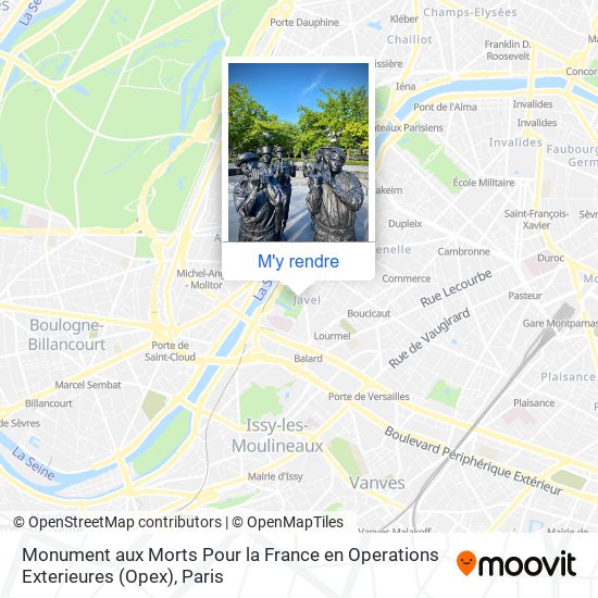 Monument aux Morts Pour la France en Operations Exterieures (Opex) plan
